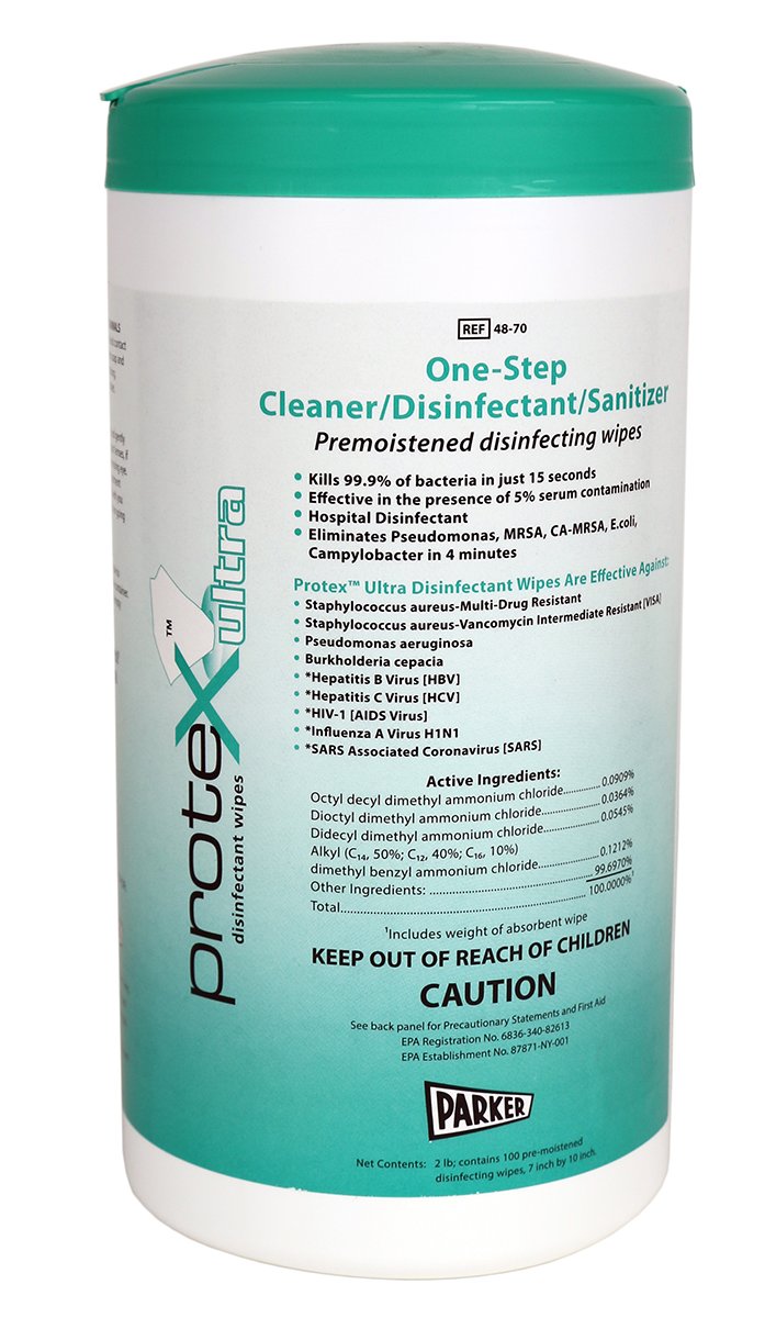 Parkerlabs Protex Disinfectant Textured Wipes Laboratories- Kills 99 9 of Bacteria in 15 Seconds - 7 X 10
