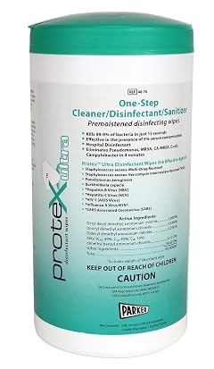 Parkerlabs Protex Disinfectant Textured Wipes Laboratories- Kills 99 9 of Bacteria in 15 Seconds - 7 X 10