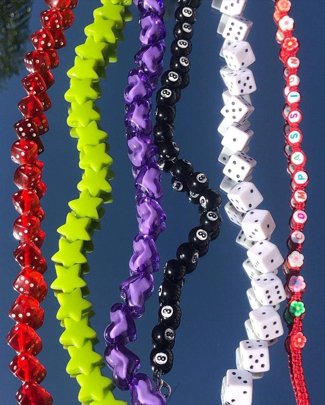 カラフル ダイス ビーズ チョーカー ネックレーブ 8 ビリヤードなし パーソナリティ パンクジュエリー 女性 友人 ギフト, 金属