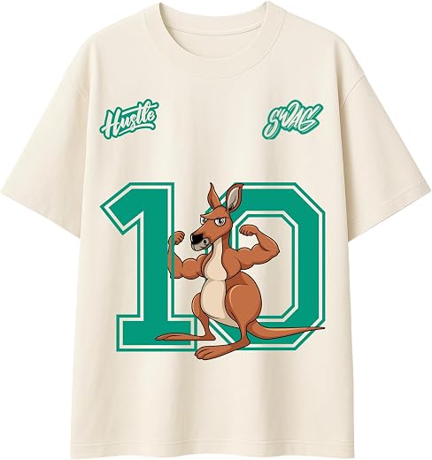 TeeSlix Oversized T Shirt for Kids 4-17 Years | Boys Kangaroo Graphic Tee | Soft Cotton Loose Fit Kids Tshirt for 12-13 &amp; ...