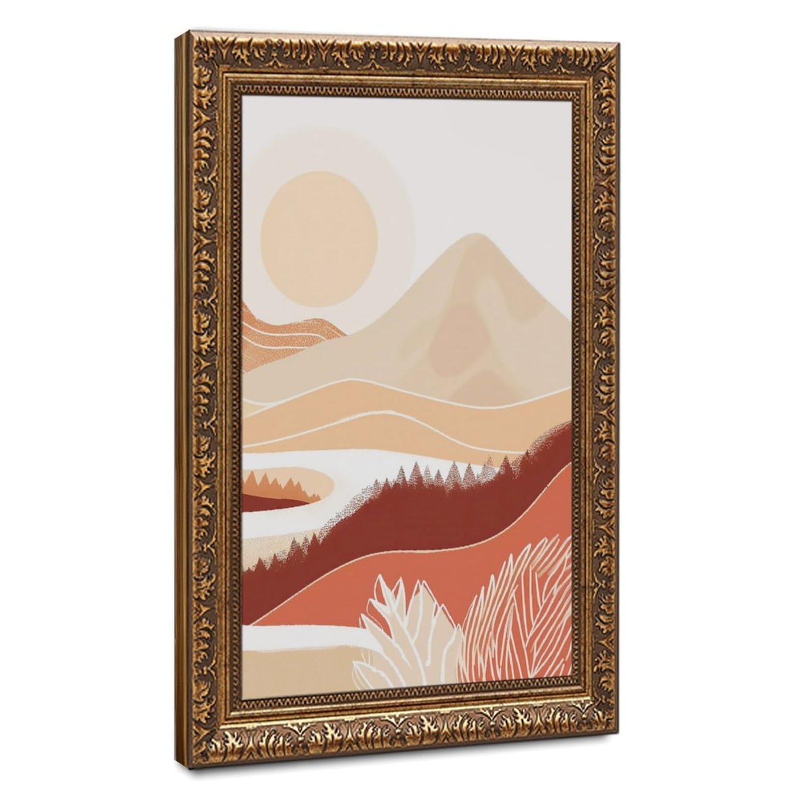 Bareronor Abstract Mountain Poster Canvas Poster Bedroom Decor Landscape Office Room Decor Gift 12" L X 18" W
