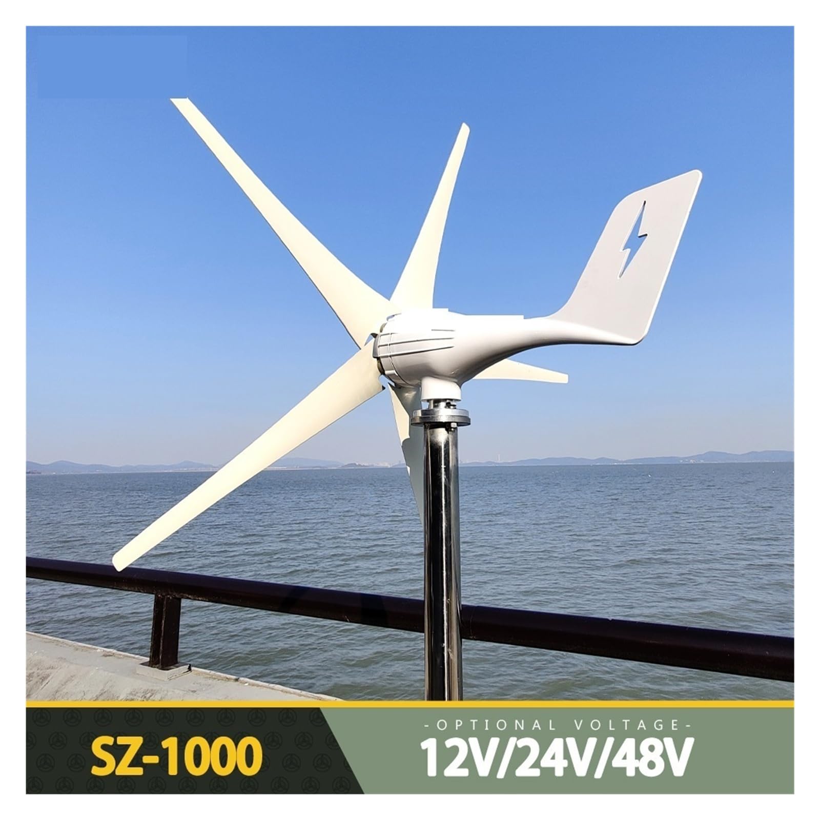 Windturbinengenerator, Windmühle Turbine Generator Energie Power 800W 1000W 12V 24V 48V Komplette Kit Wohn Mit MPPT Laderegler for Den Heimgebrauch für Marine, Wohnmobil, Zuhause(1KW,Turbine Only,48V)