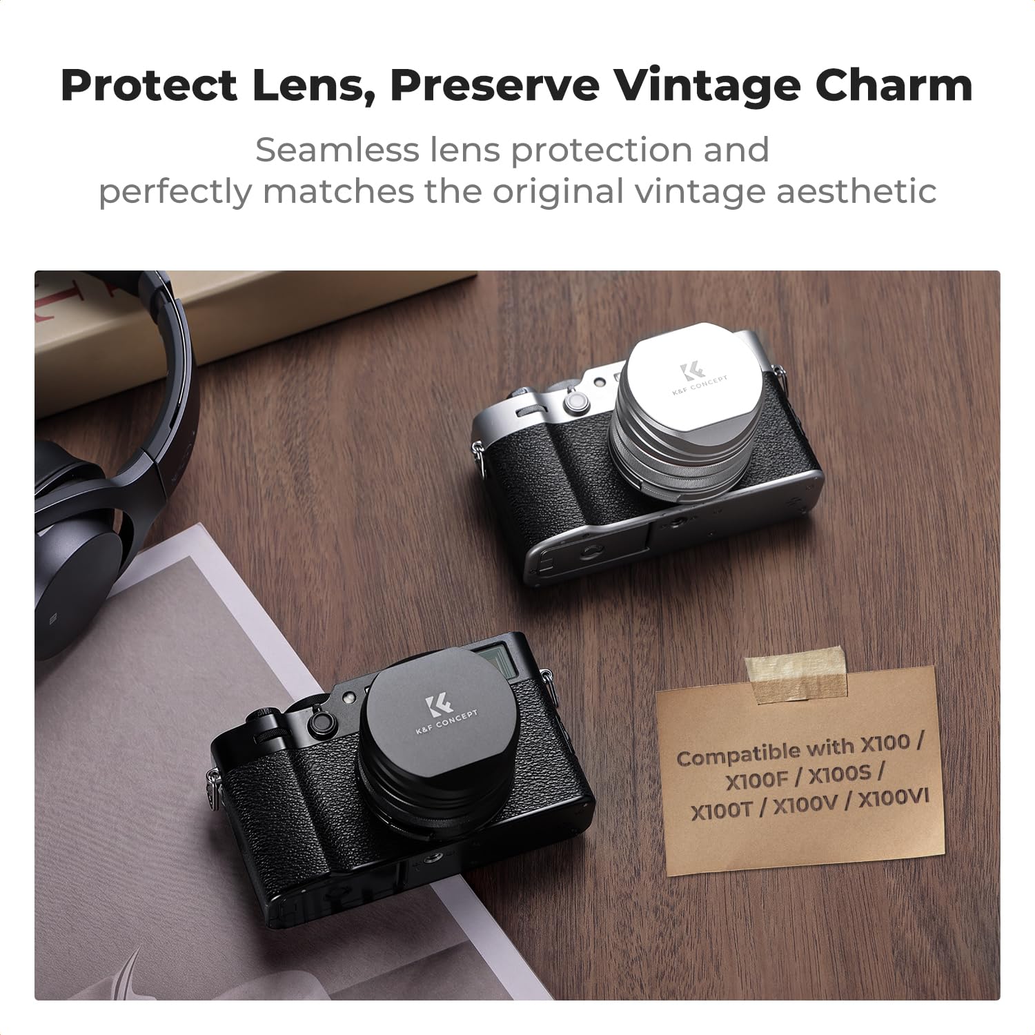 K&F CONCEPT Nano-Xcel Filtro Black-Mist 1/4 + Paraluce + Tappo Comaptibile con FujiFlim X100 Series, Filtro Black Diffusione 1/4 Compatibile con Fujifilm X100 X100S X100F X100T X100V X100VI(Nero)