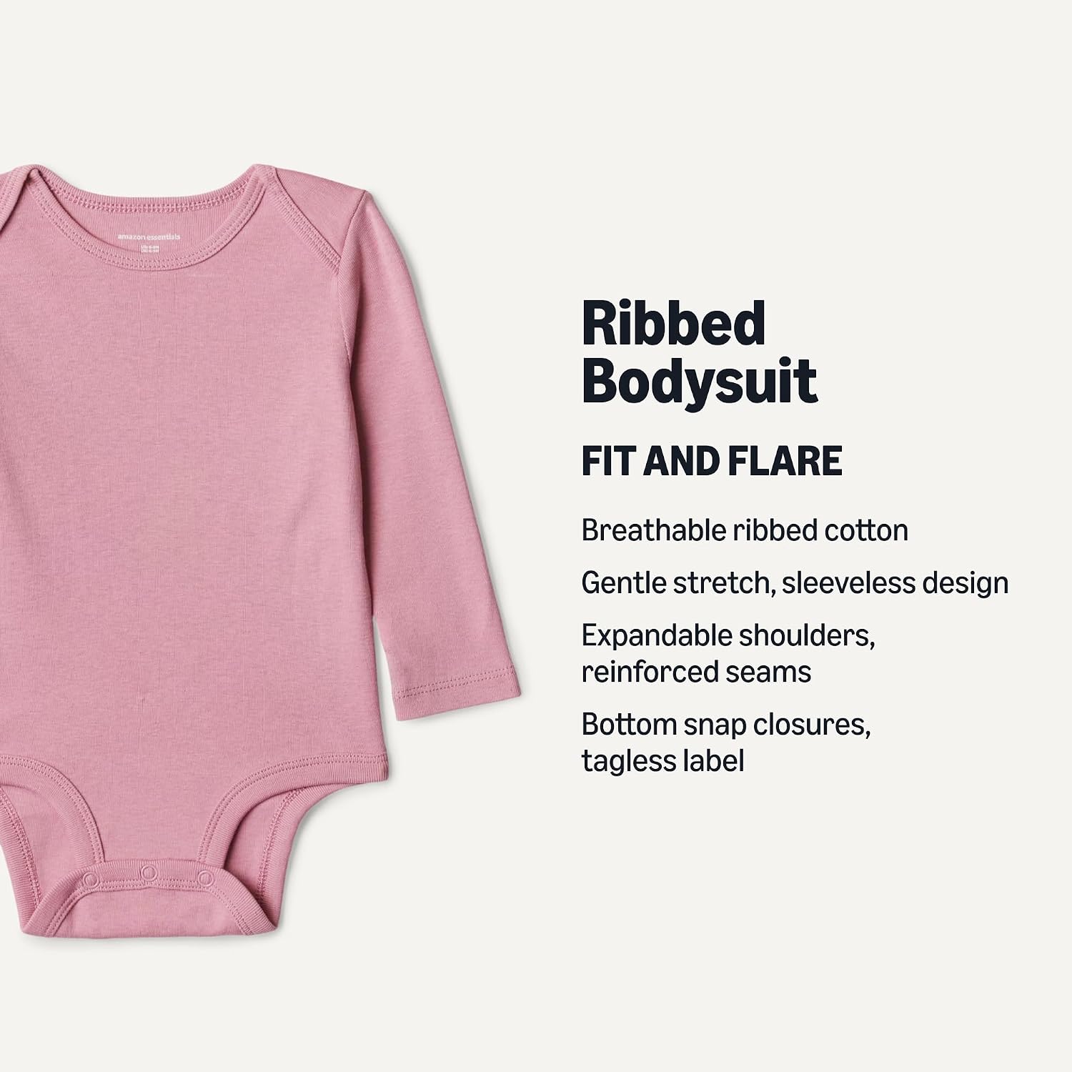 Amazon Essentials Unisex Babies’ Long-Sleeve Cotton Bodysuits, Pack of 6