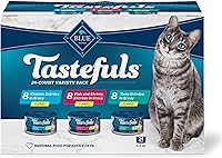Vista 18 de Blue Buffalo Tastefuls - Paquete variado de alimento húmedo natural para gatos, atún, pollo y pescado y camarones en hojuelas en salsa, latas de 5.5