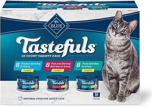 Vista 42 de Blue Buffalo Tastefuls - Paquete variado de comida húmeda natural en paté para gatos, salmón, pollo, pescado marino y atún, latas de 3 onzas