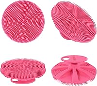 Vista 7 de INNERNEED - Cepillo de ducha de silicona suave de grado alimenticio para el cuerpo, cepillo de limpieza manual, exfoliante suave y hace bien la Rosa