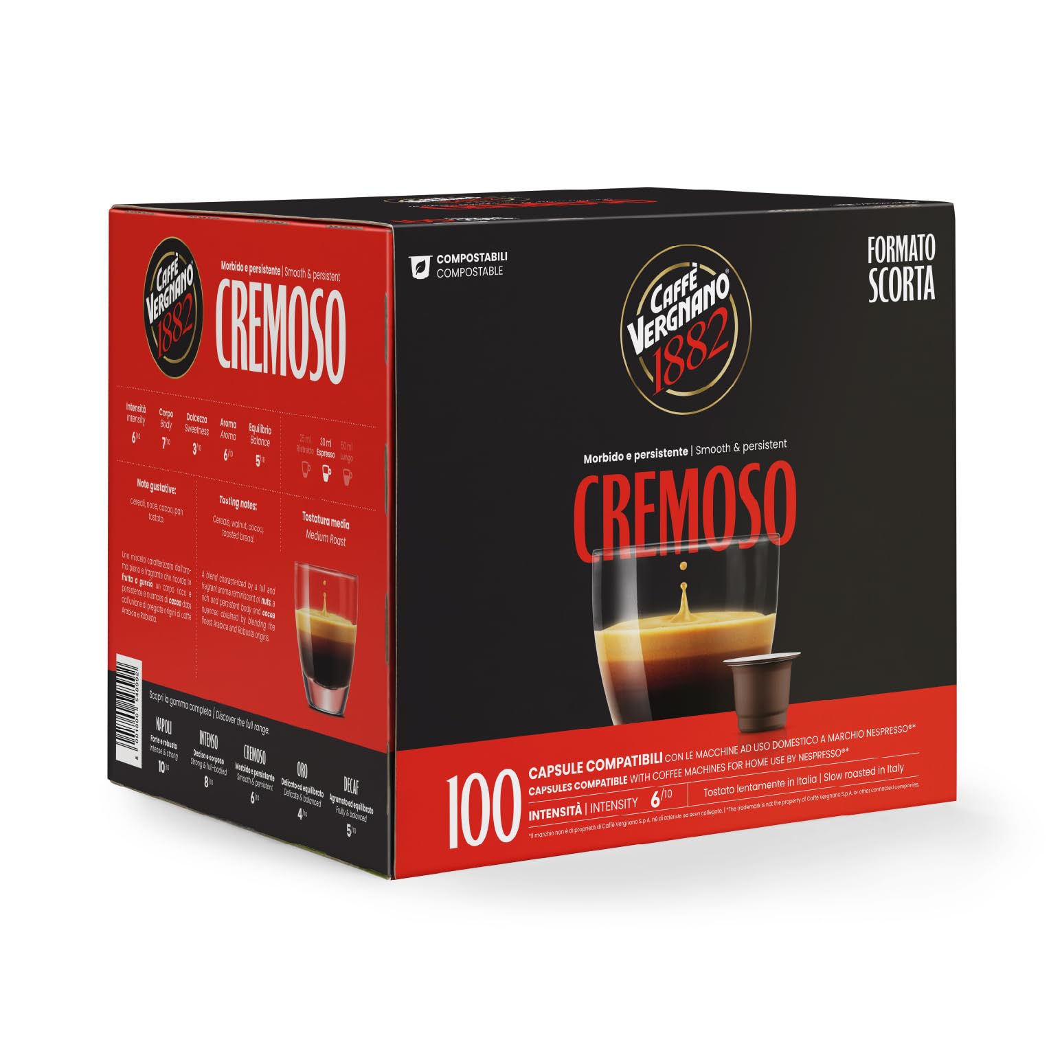 Caffè Vergnano 1882 - Capsule Compatibili Nespresso, Cremoso