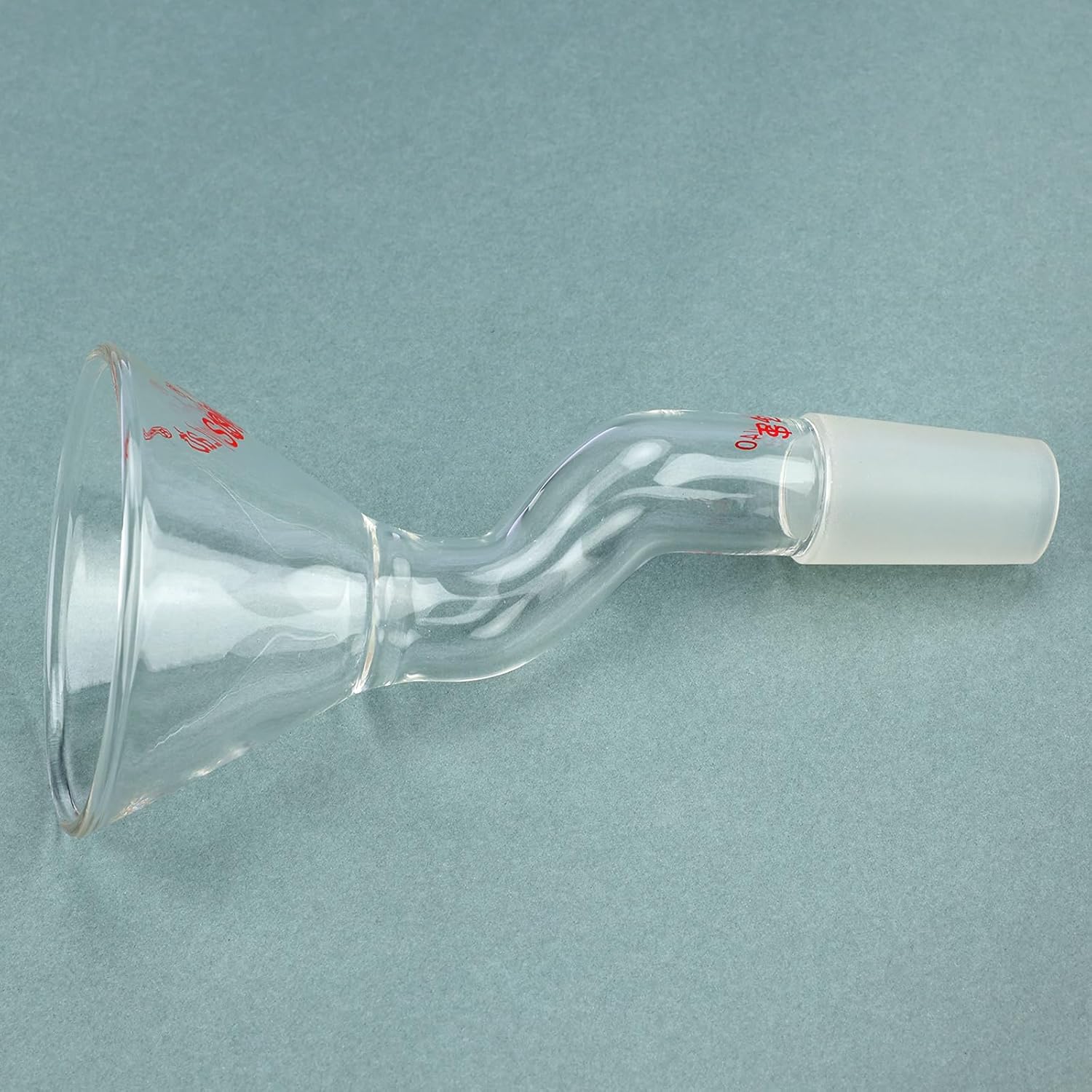 stonylab Powder Funnel with Offset Design, Borosilicate Glass with 24/40 Standard Joint, 75mm Top Diameter, Heavy Duty and Reusable for Laboratory, Research, and Teaching Applications