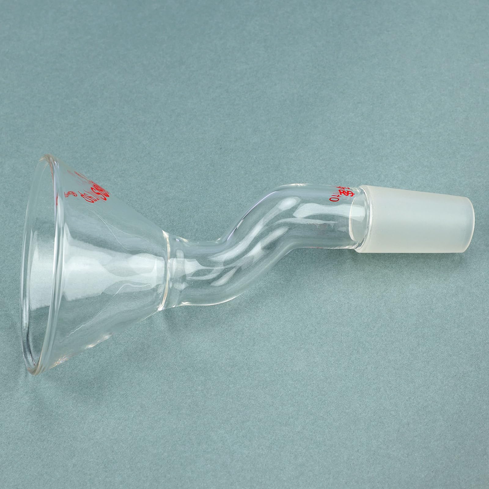 stonylab Imbuto per Polveri con Design Decentrato, Vetro Borosilicato con Giunto Standard 24/40, Diametro Superiore 75mm, Resistente e Riutilizzabile per Laboratorio, Ricerca e Insegnamento