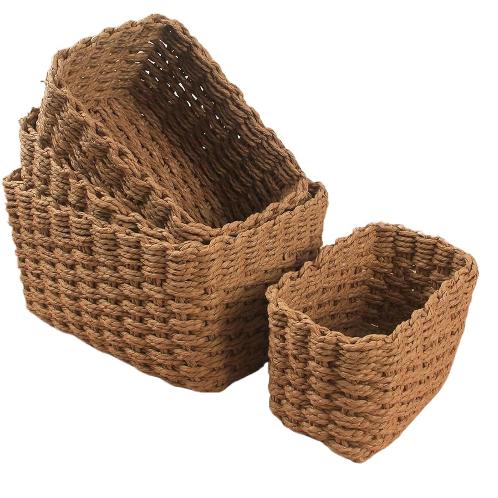 Panier de rangement empilable en lot de 4 pour linge et accessoires