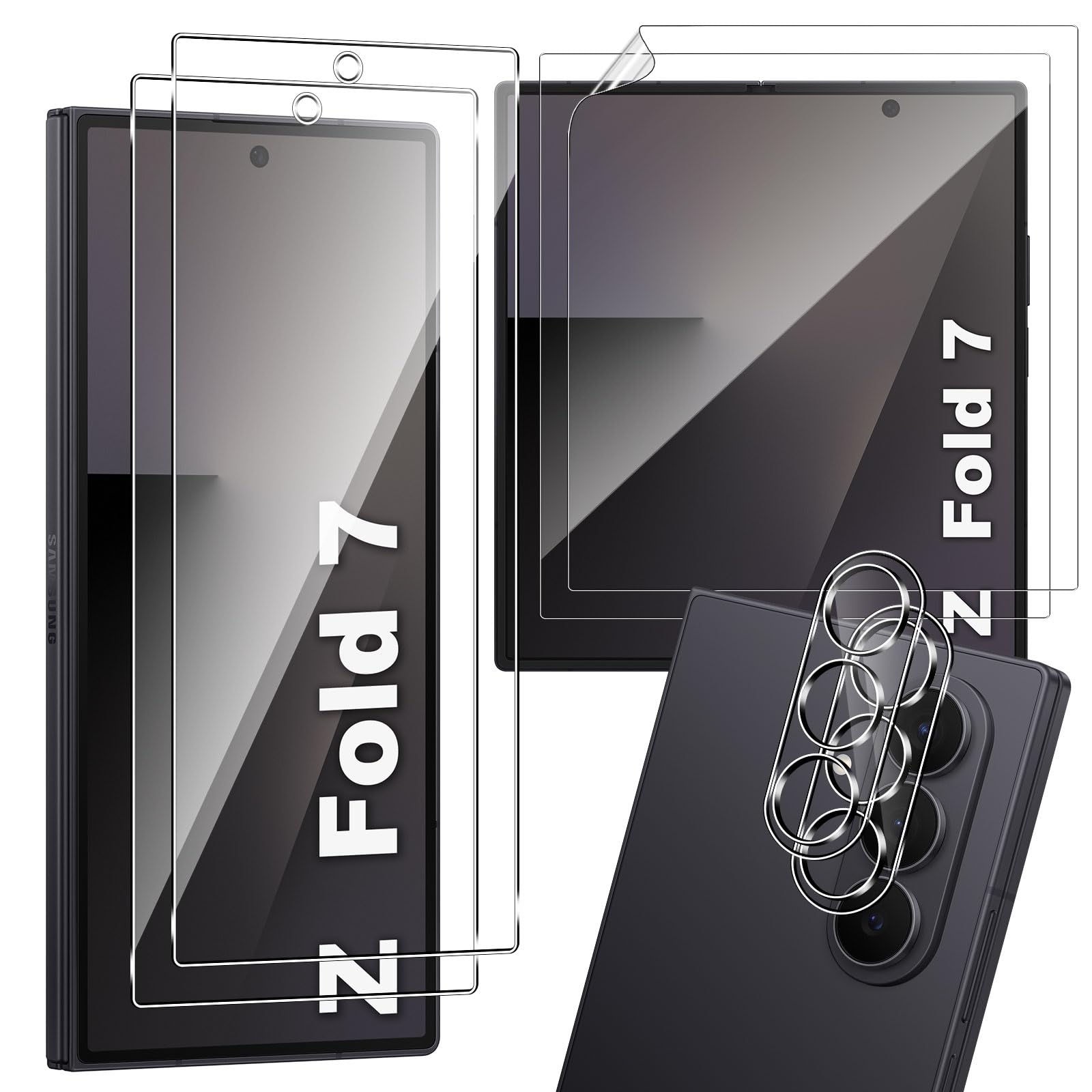 Amazon.co.jp: For Galaxy Z Fold7 フィルム(4枚)+カメラフィルム(2枚