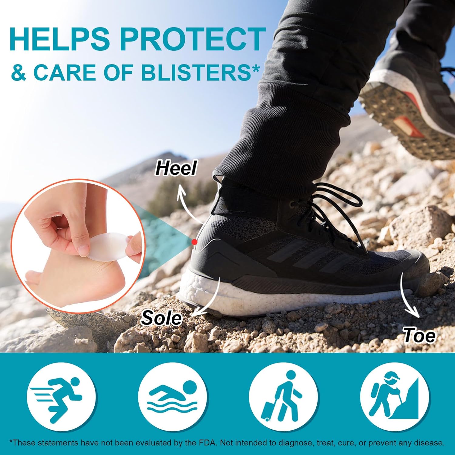 60pcs Hydrocolloid Gel Blister Cushion Bandages, Waterproof Adhesive Blister Bandages for Foot, Toe & Heel, Blister Cushions for Prevention & Recovery, Variety Pack - Image 7