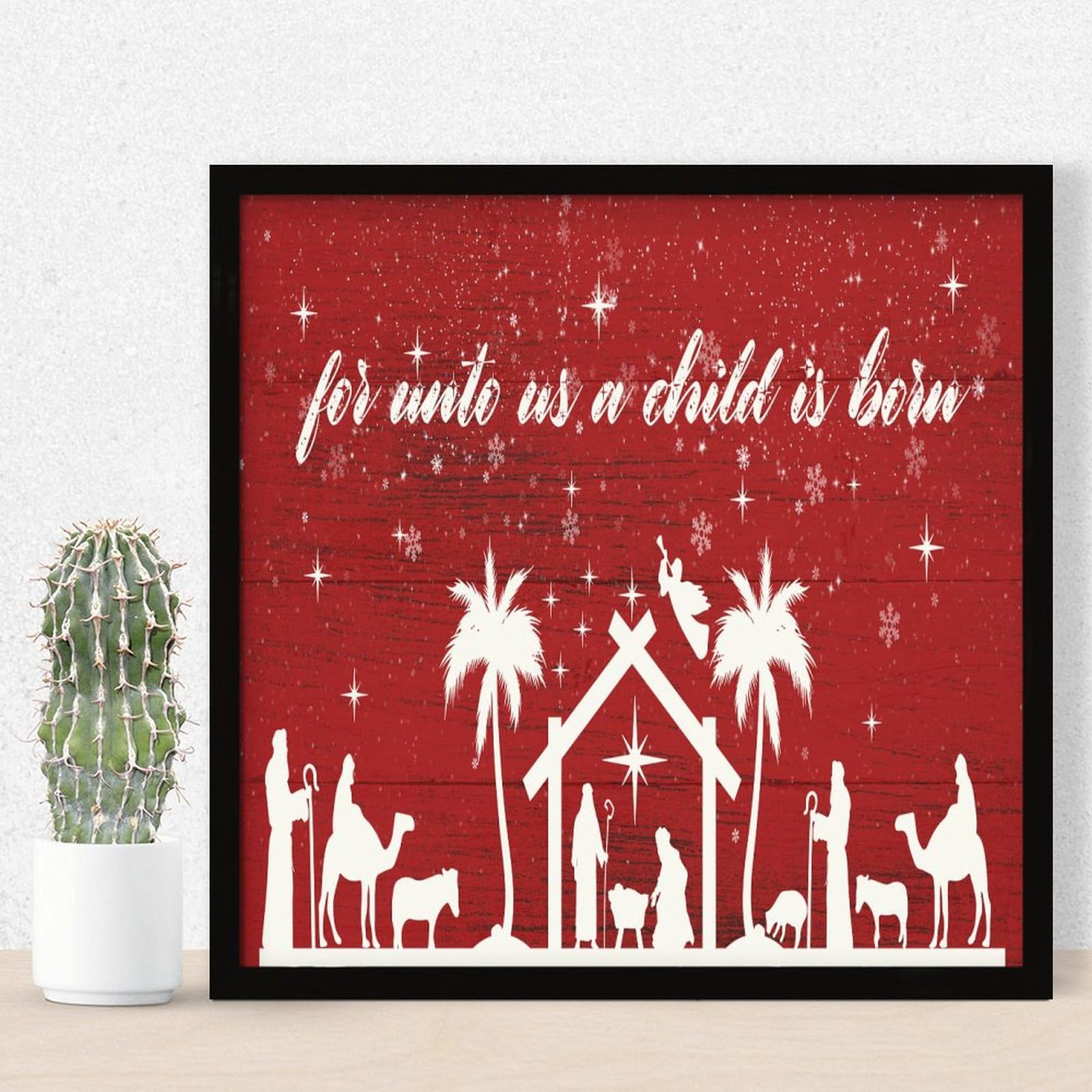 Plaque en bois Oh Holy Night pour célébrer la nativité en famille
