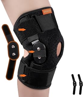 Hinged Knee Brace, Adjustable Knee Support Wrap for Men and Women, Pain Relief Swelling and Inflammation, Patellar Tendon Support Sleeve for Helping Relieve Strains, Sprains, ACL and MCL Injuries