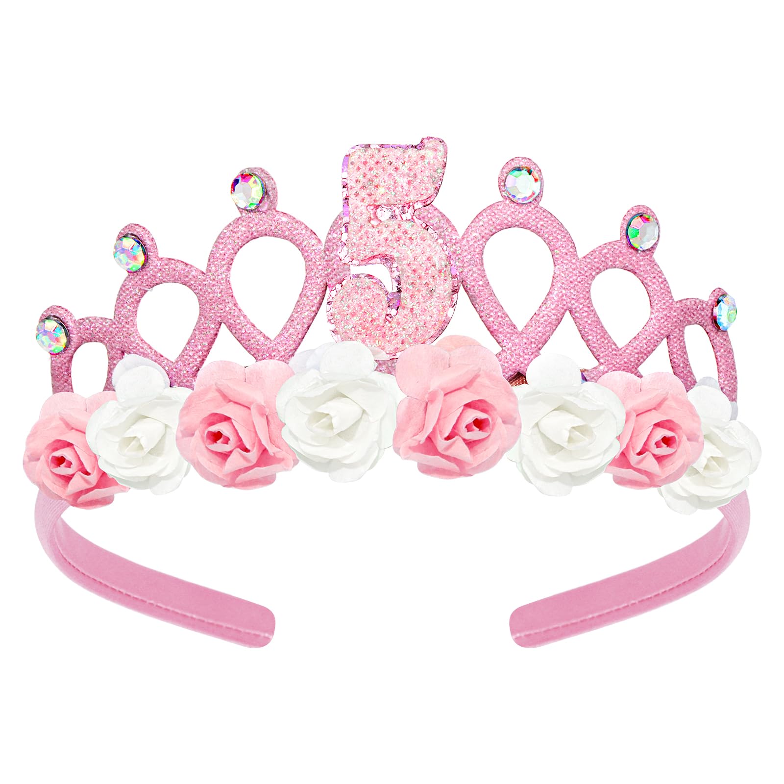 YARIEW 5th Birthday Decorations for Girls 5th Birthday Headband