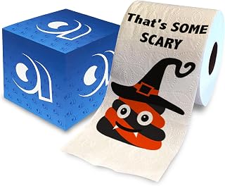 Printed TP That's Some Scary Sh*t Printed Toilet Paper Gag Gift – Scary Toilet Paper Roll for Surprise, Prank, Funny Novelty Gift for Spooky Haunted House Party Halloween Decoration – 500 Sheet