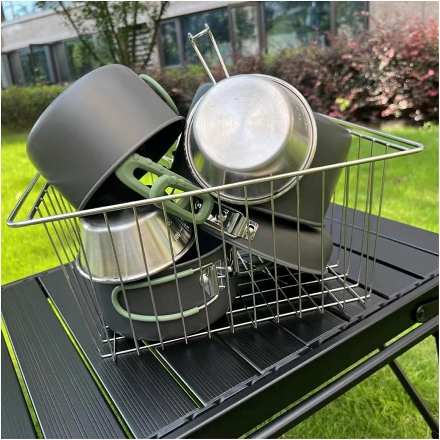 Compatible for IGT Camping Table Basket Folding Portable Storage Stainless Steel Supplies Igt Accessories Picnic