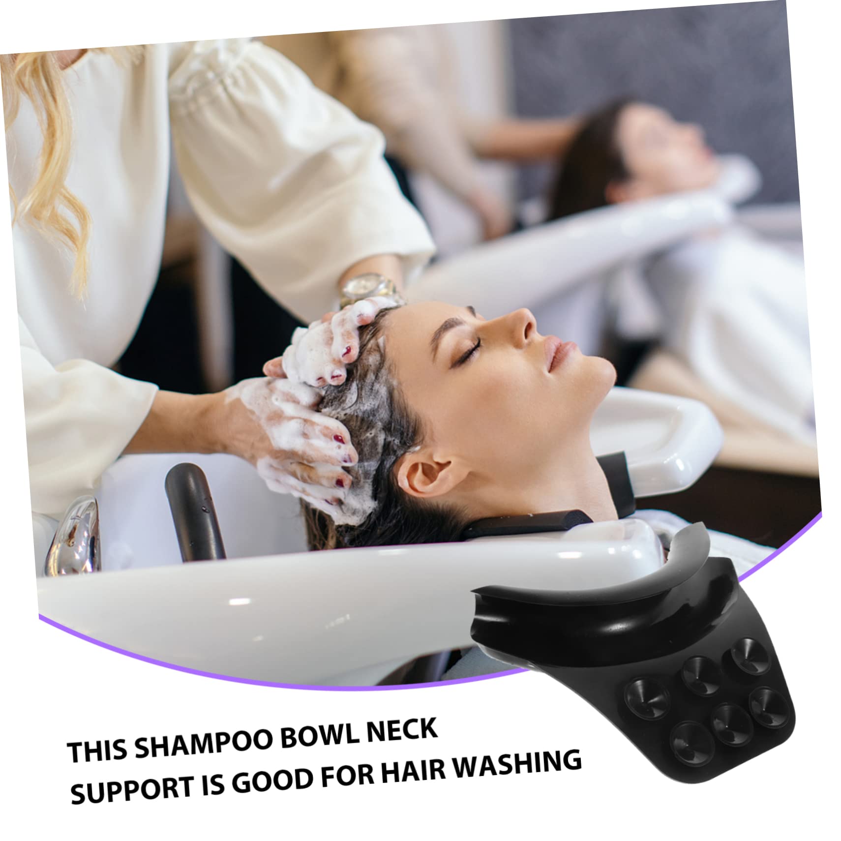 VALICLUD 3 Pièces Oreiller Shampooing Coussin Repose-Nuque Oreiller De Cou pour Le Lavage des Cheveux Repose-Nuque De Salon Repose-Nuque en Silicone Gel De Silice Black