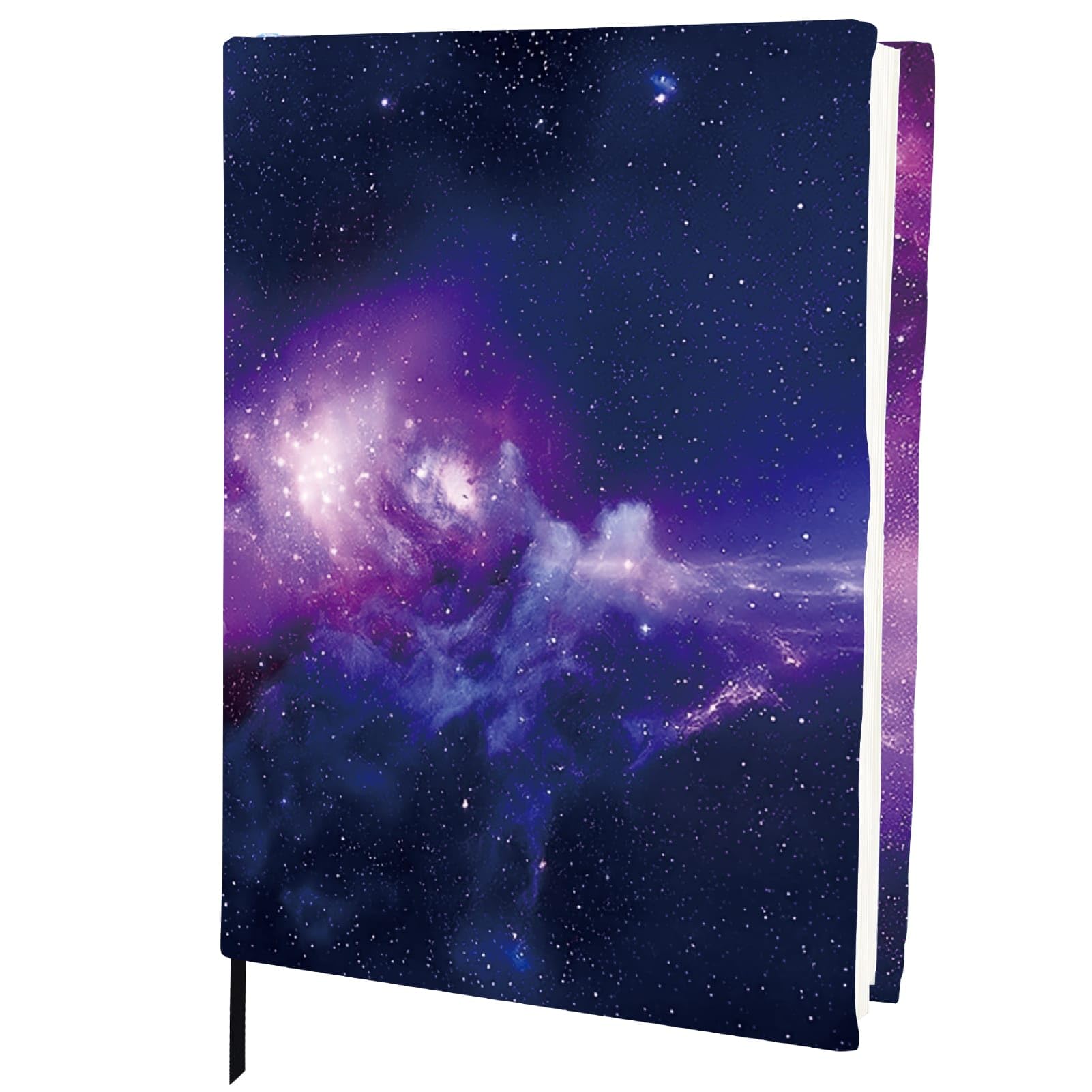Stretchable Book Cover Protector Galaxies Star Cloud Washable Reusable Fabric Cloth Up to 9x11In Elastic Jombo Sleeve Stretchy Wrap for Hardcover Paperbacks Book Lover Gift Notebook Textbook