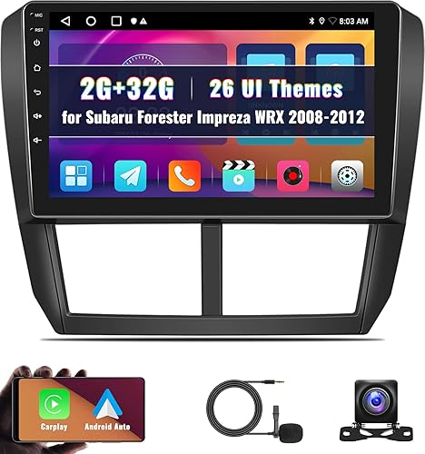 Estéreo de coche Android para Subaru Forester Impreza WRX 2008 2009 2010 2011 2012 9 pulgadas pantalla táctil Radio coche con Apple CarPlay Android