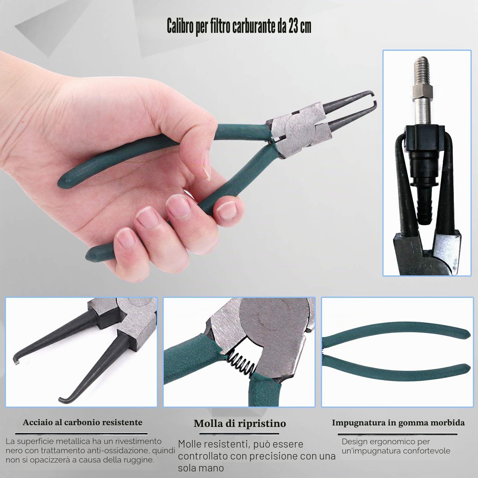 Glarks Set di 3 pliers Fuel Line Pliers da 9 pollici, con clip a clip e 80 gradi di disconnessione per auto