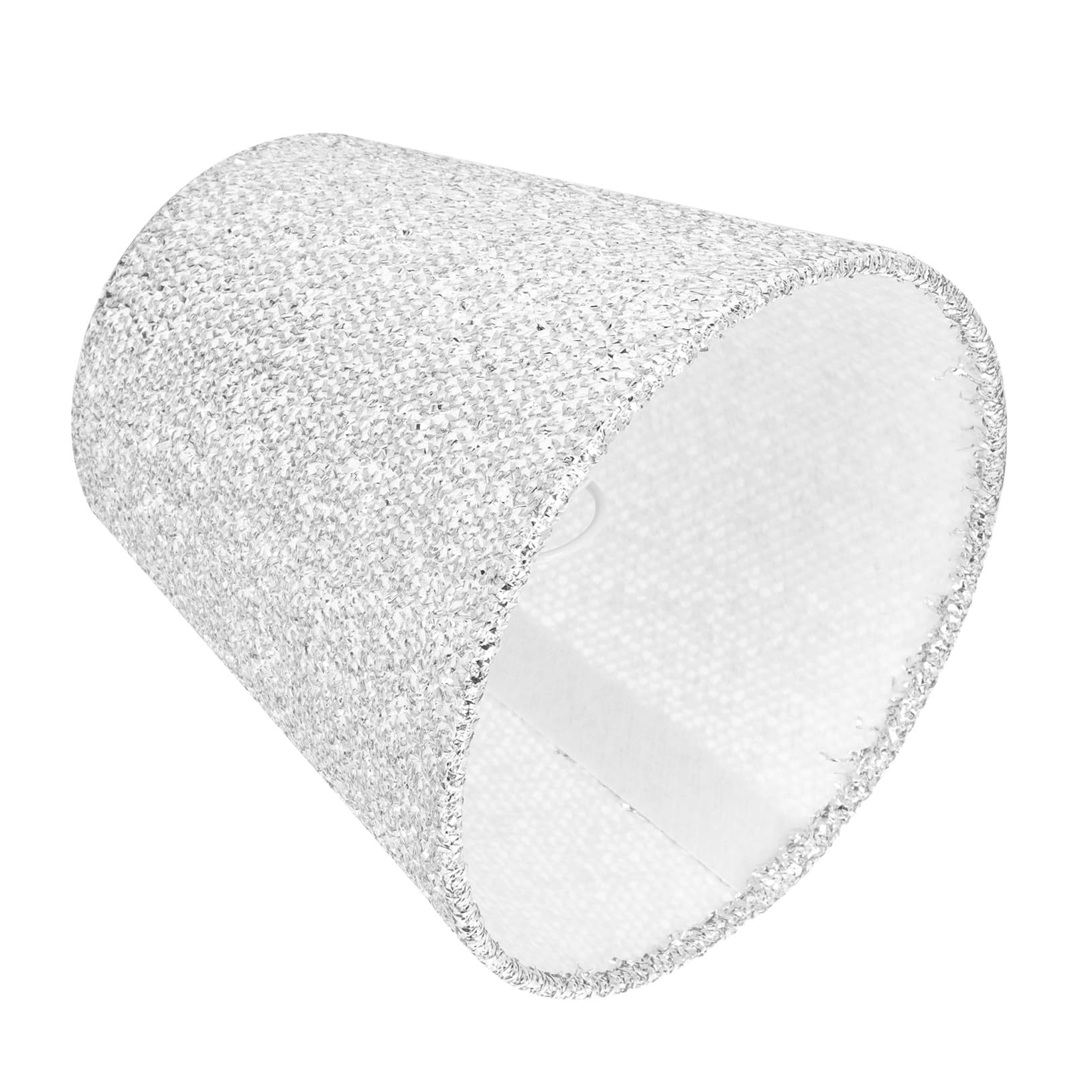 Holibanna Silver Fabric Lampshade for Table Lamps Fabric Decorative Diffuse Lighting and Protective Cover, Simple Elegant Design Suitable for Bedroom and Home Use