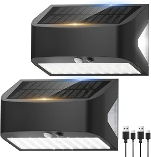 Solarlampen für Außen mit Bewegungsmelder, 18cm Große, IP65 Wasserdichte