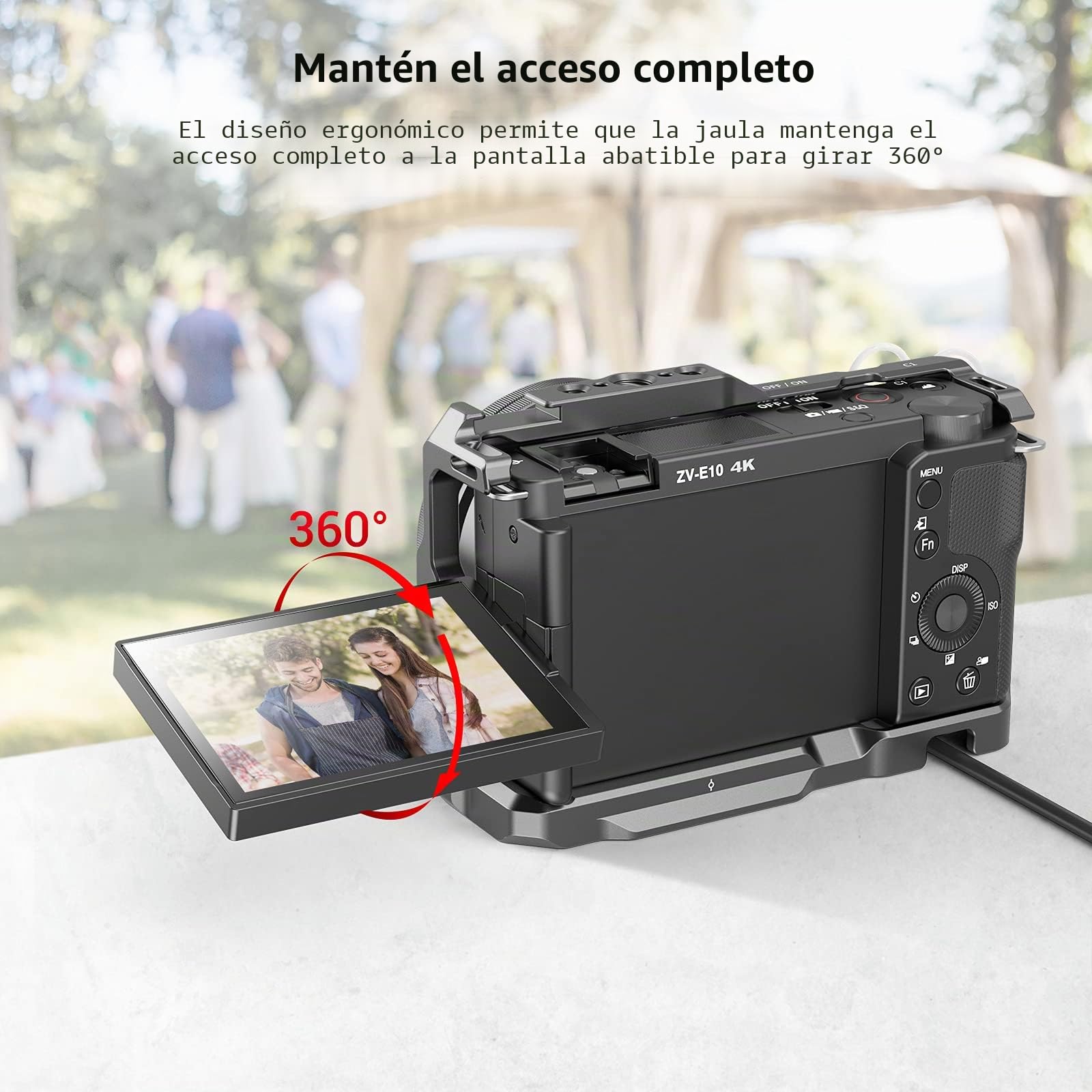SMALLRIG ZV E10 Cage con Agarre de Silicona Extraíble y Placa de Liberación Rápida Incorporada para Sony ZV-E10-3538B