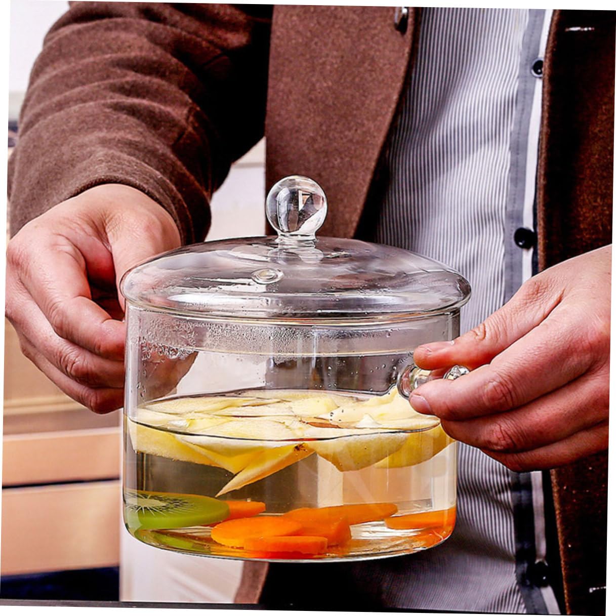 VANZACK 1500ml Glas Schüssel mit Deckel Hitzebeständig Klarsichtiger Glasbehälter Mikrowellengeeignet für Salat und Aufbewahrung in Küche