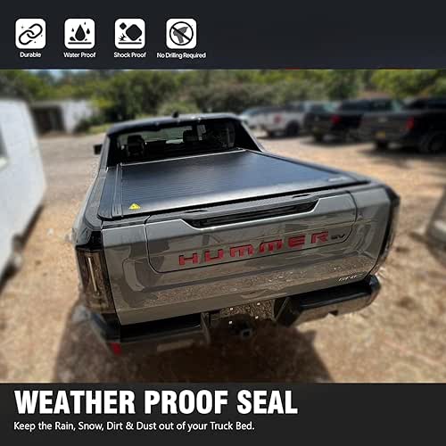 Retractable Hard Truck Bed Tonneau Cover Compatible for GMC Hummer