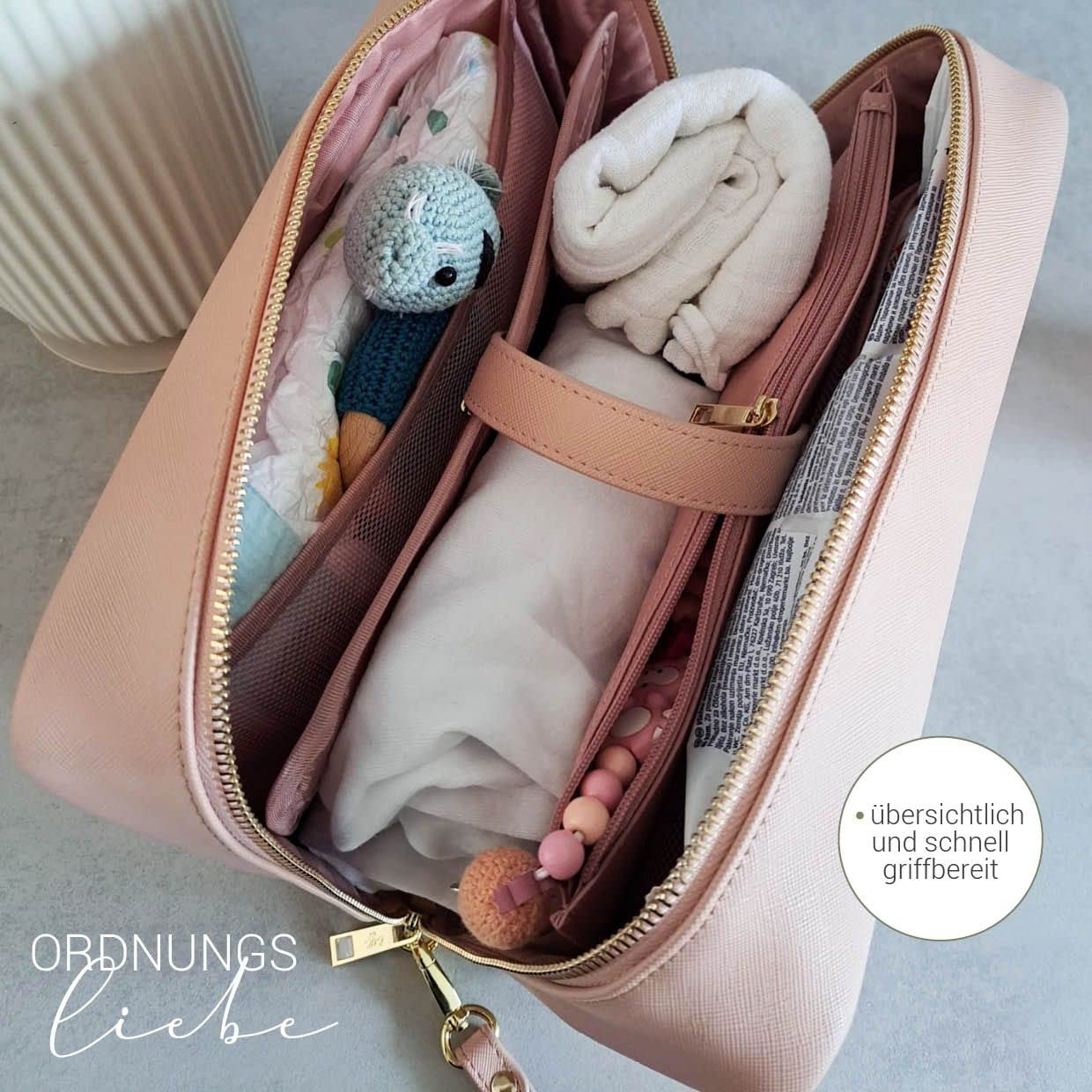 Little ELLA Wickelclutch, Windelorganizer mit vielen verschiedenen Fächern (mint)