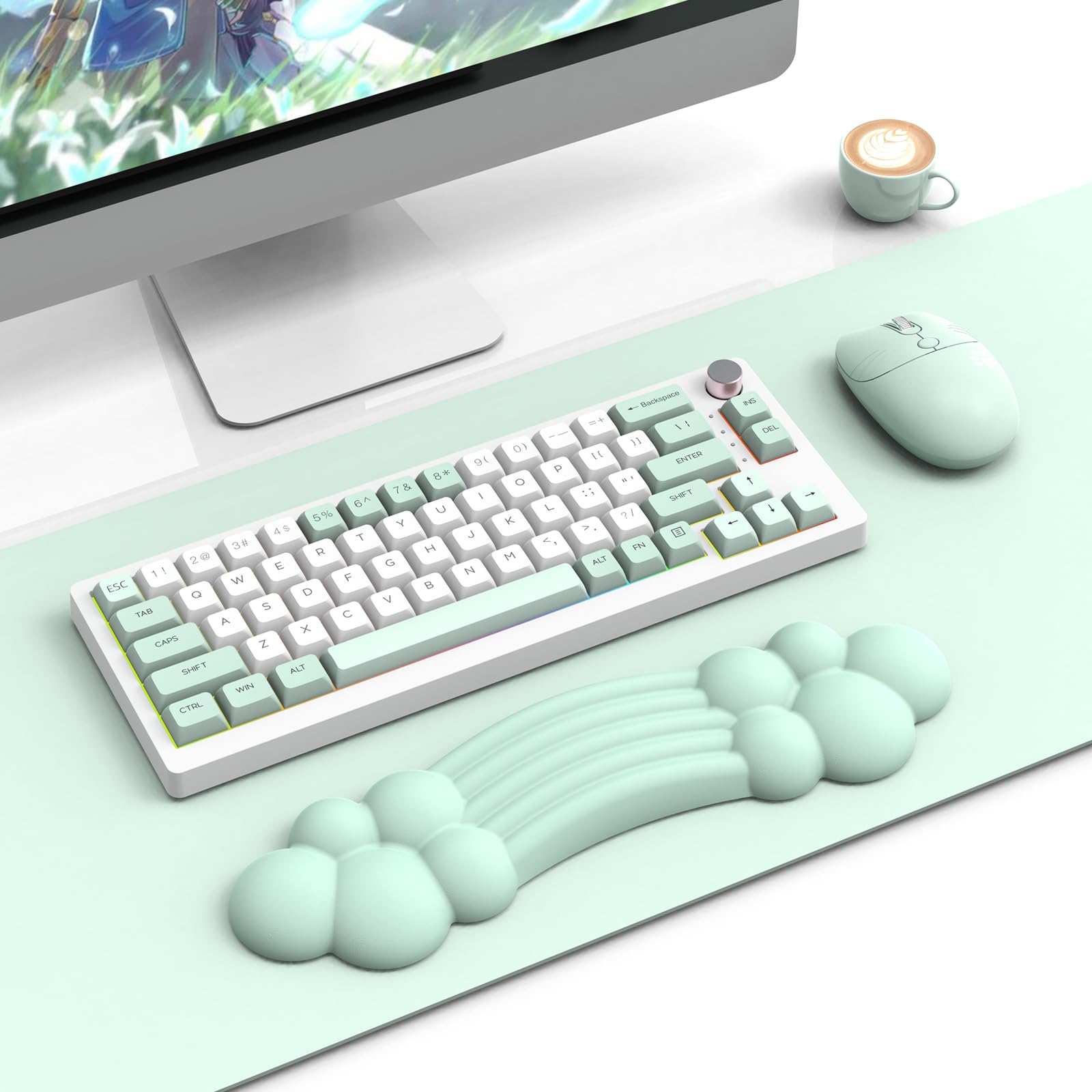 Repose-poignet Rainbow pour clavier mécanique de bureau ou setup gaming - 8