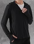 COOFANDY Zip complet pour hommes UPF 50+ Veste légère à capuche protection solaire Refroidissement manches longues chemises avec poches