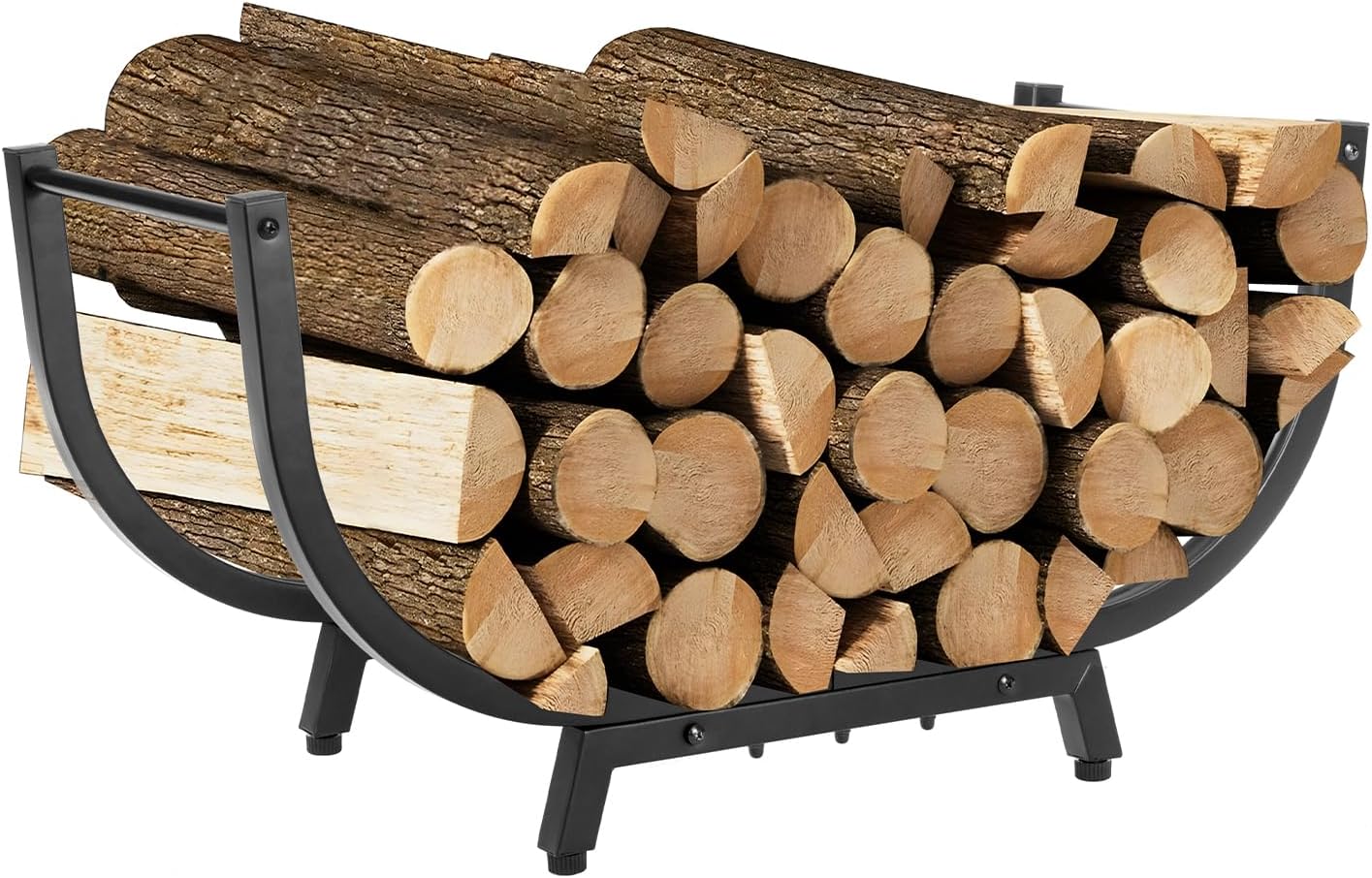 4FT Firewood Rack with Waterproof Cover,Heavy Duty Firewood Storage Log Holider for Outdoor&Indoor,Fireplace Wood Rack with 600D Oxford Fabric