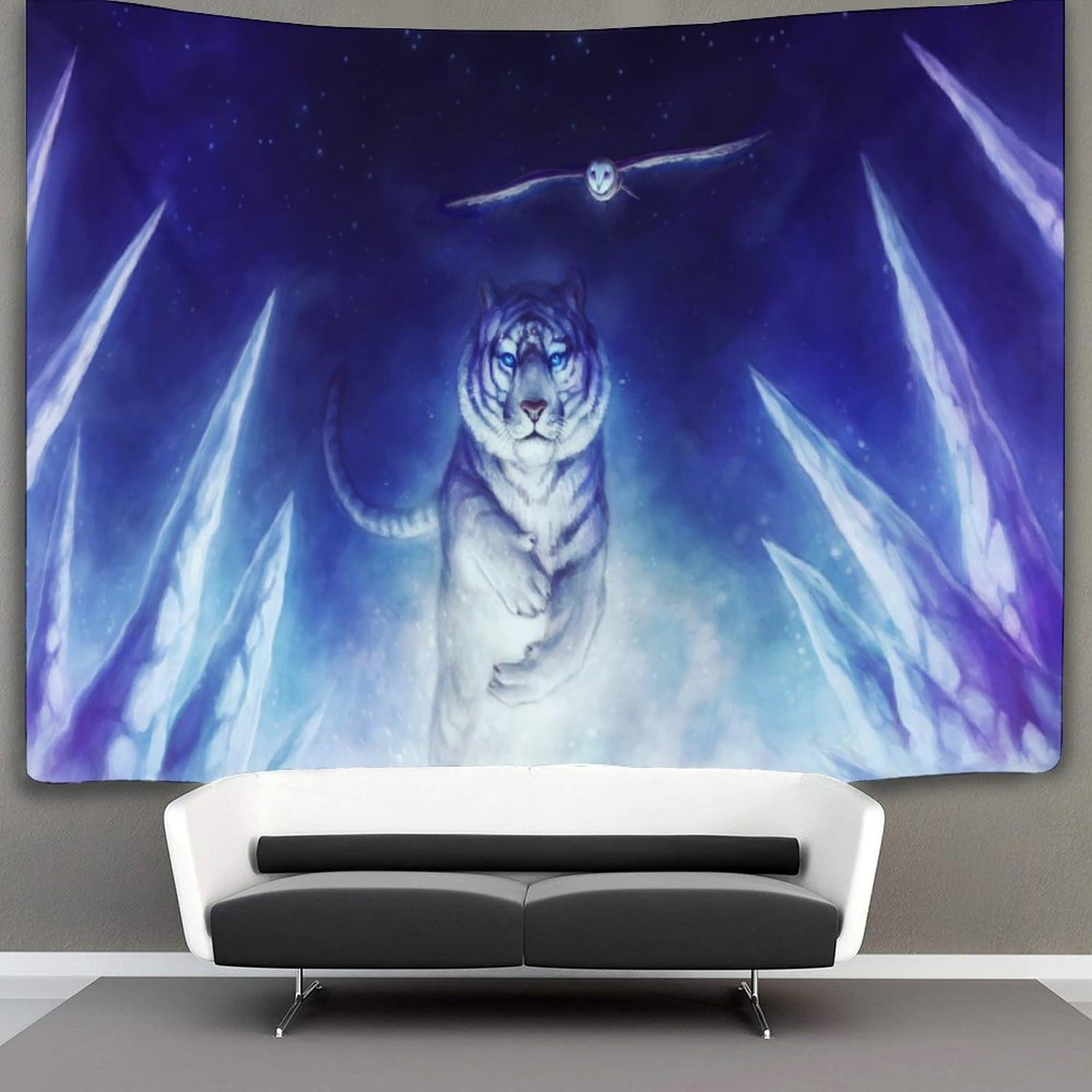 kaiyun Animal Tapestry Enchanted Frost Tiger Wall Hanging Tapestries for Bedroom Living Room Apartment Dorm Decorations Wall Art Decor 70cmx100cm