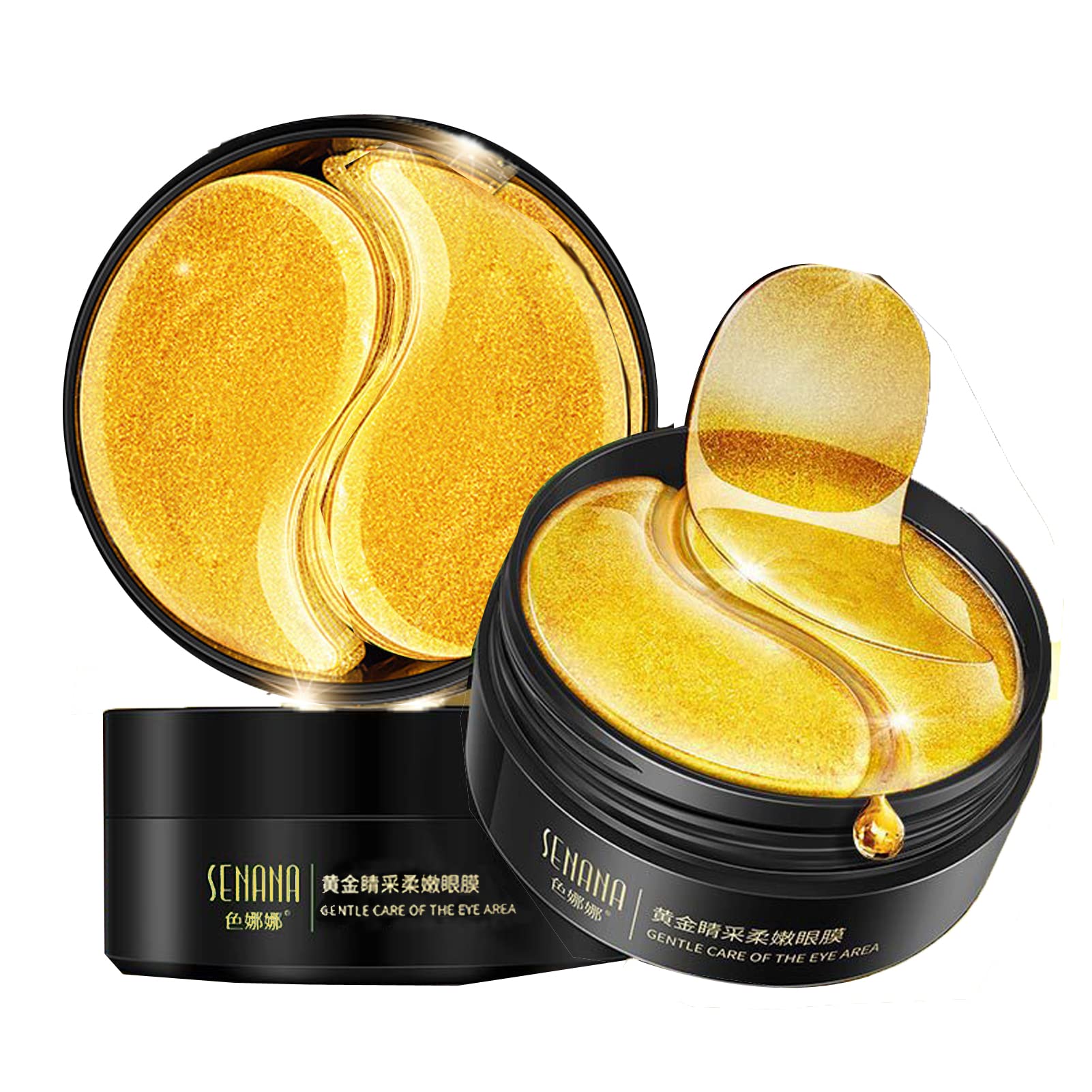 Under Eye Collagen Patch, 24K Gold Anti-Aging Mask, Pads for Puffy Eyes & Bags, Dark Circles and Wrinkles, with Hyaluronic Acid, Hydrogel, Deep