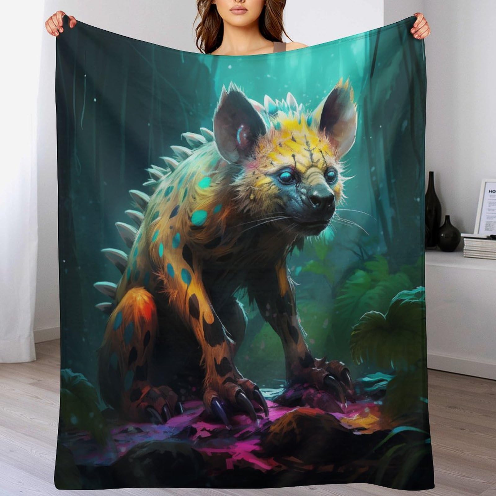 Couverture polaire Hyène pour envelopper votre famille de douceur et de chaleur sur le lit