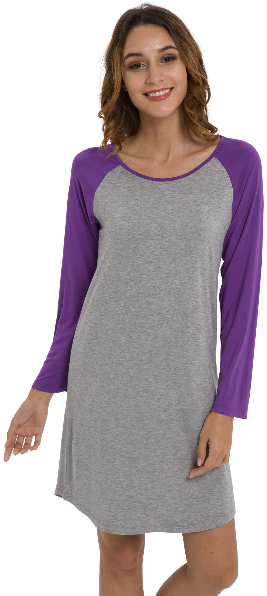 LazyCozy Womens Long Sleeve Nightgowns