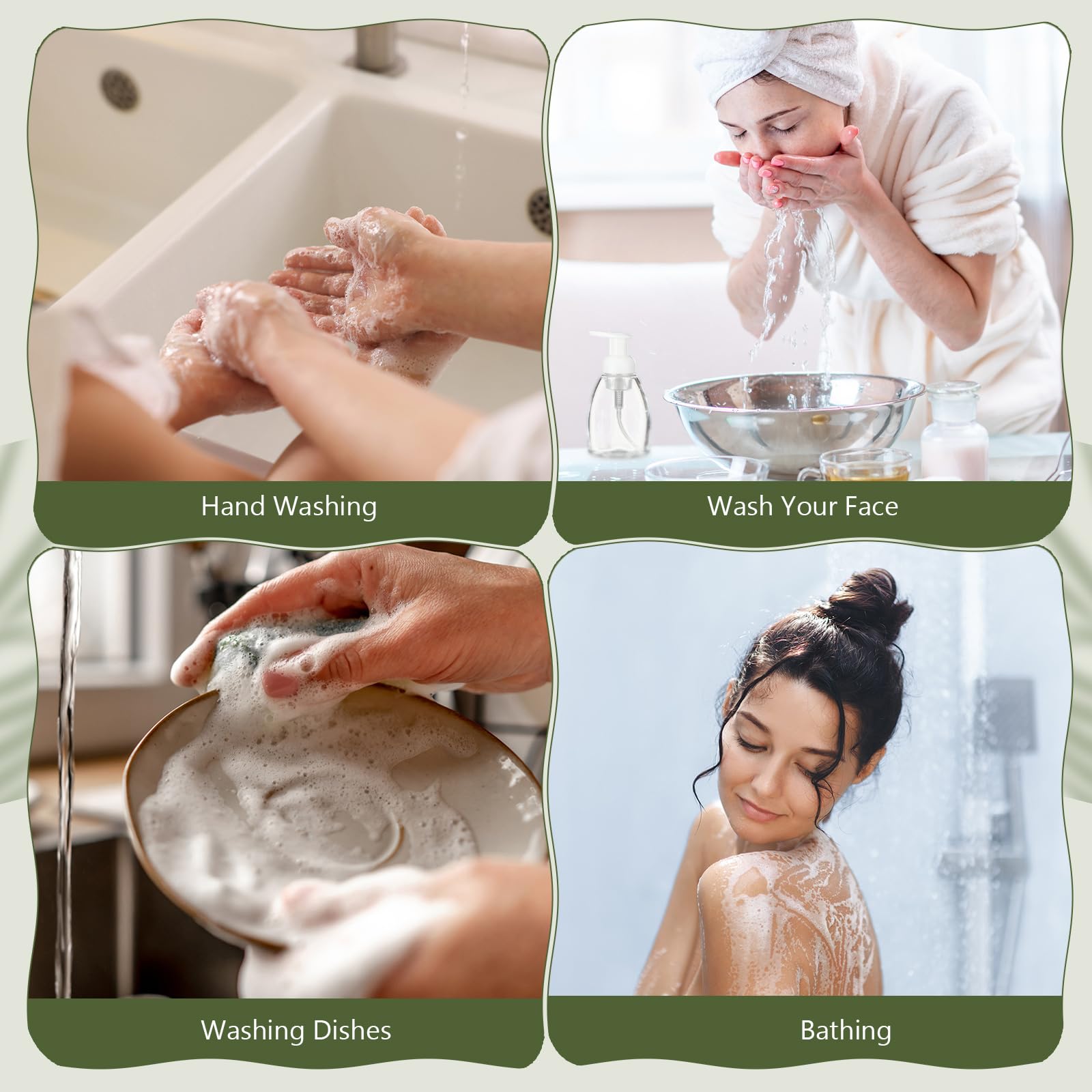 Nuenen 48 Stück schäumende Seifenspender Pumpflaschen 8 oz Leere Schaumstoff Flüssigseife Behälter Kunststoff Seifenspender mit schwarzen und weißen Pumpen für Lotion, Shampoo Flüssigkeit