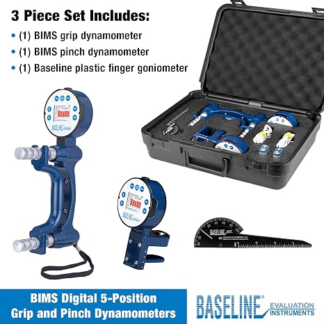 Baseline BIMS Digital 5-Position Grip and Pinch Dynamometer Set