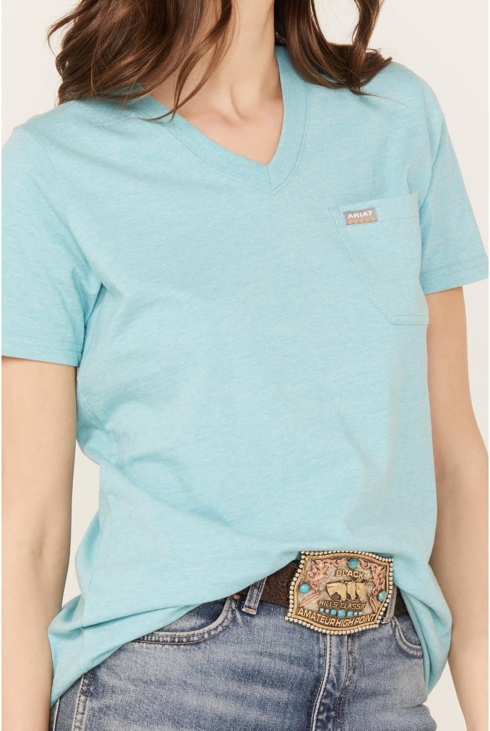 ARIAT mens Rebar Cotton Strong V-neck Top - Image 3