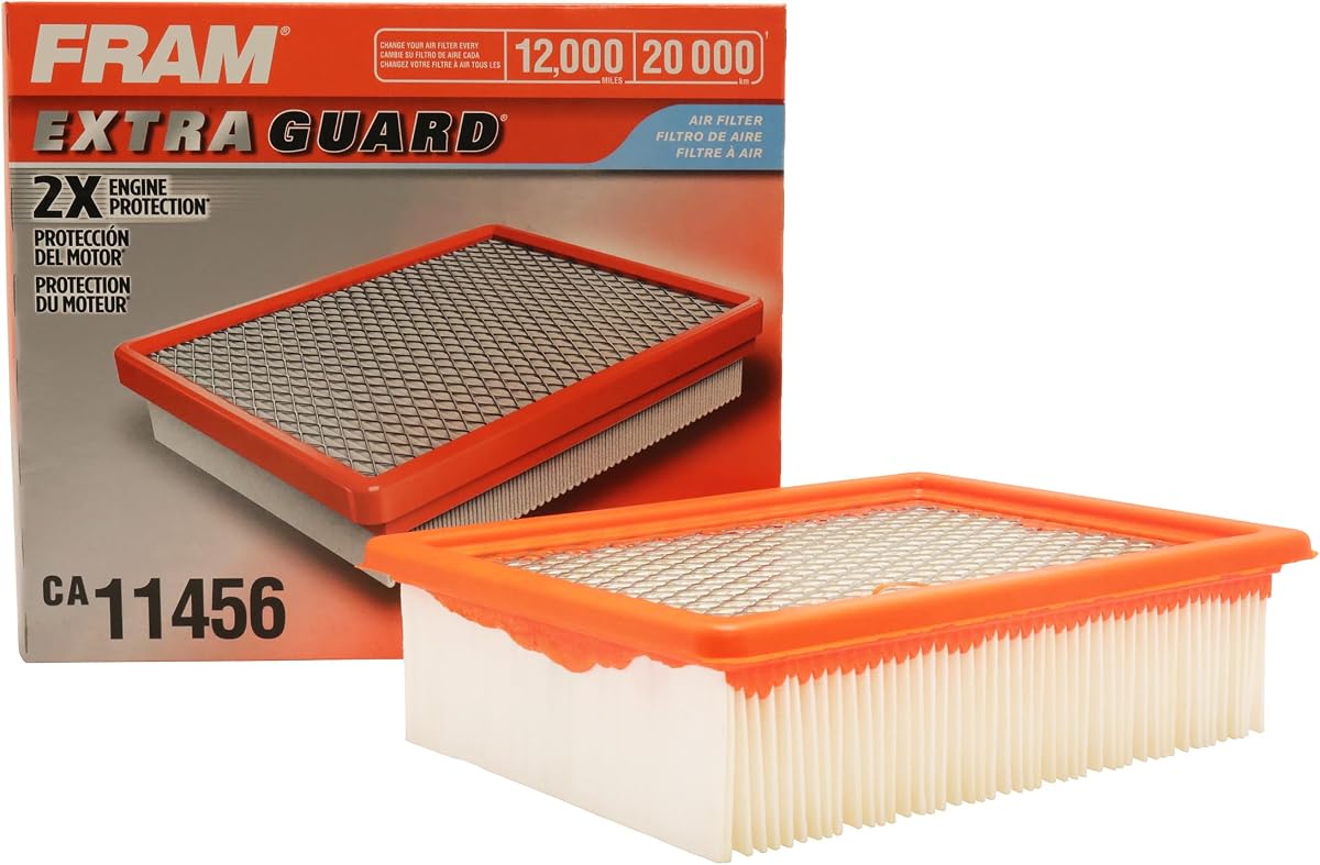 FRAM Extra Guard CA11456 Filtro de aire de motor de repuesto para modelos selectos Ford Transit Connect/Escape (2,5 L), proporciona hasta 12 meses o 12,000 millas de protección de filtro