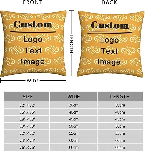 Miniatura 2 de Funda de almohada personalizada, funda de almohada cuadrada estándar con imagen, texto, fotos, regalos para cumpleaños y aniversarios (poliéster, 16