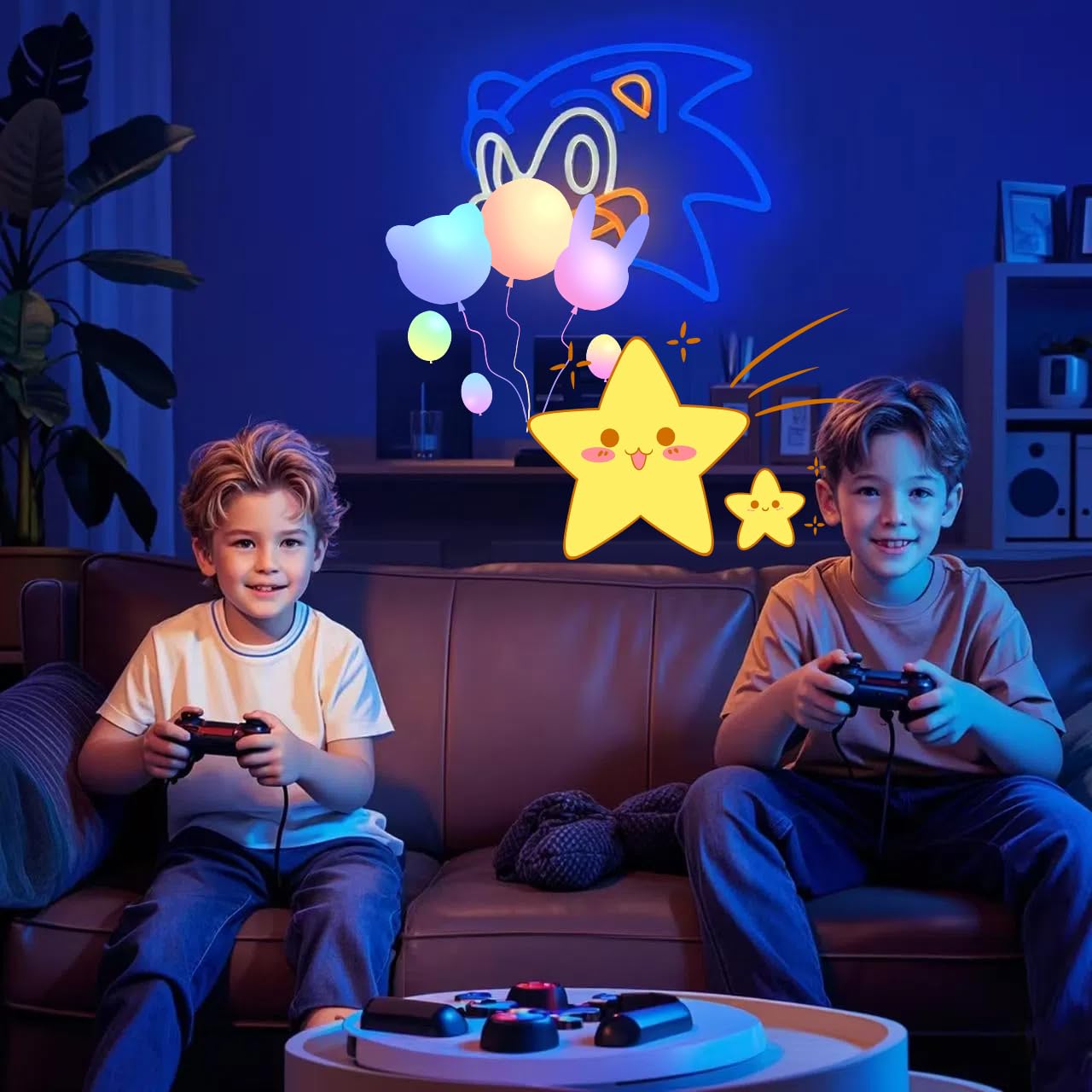 LEDハリネズミネオンライト、USBゲームネオンライト、ソニックウォールデコレーション - 10代の男の子への最高のゲームギフト、家