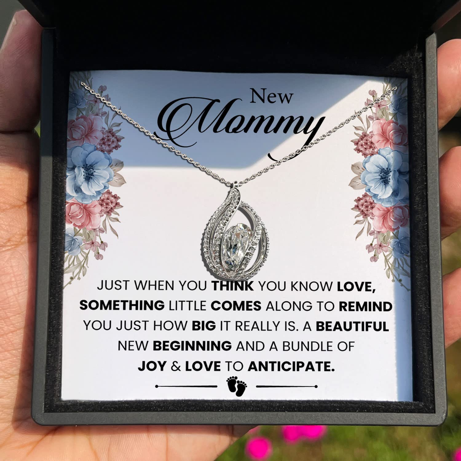 TRYNDI New Mom Gifts for Women After Birth Mom To Be Gift Pregnancy Gifts for First Time Moms, Best Gifts for Expecting Mom, New Mom Gifts, Cool Gifts for New Moms Mommy Necklaces For Women, Gifts For Pregnant Women, Daughter, Wife Mama To Be Gifts (Birdcage-Premium LED Box, New mommy)