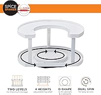 Vista 3 de Allstar Innovations Organizador de especias con dos niveles y soporte que ahorra espacio, mantiene todo ordenado y al alcance con mesas giratorias
