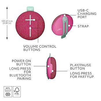 Ultimate Ears MINIROLL Portable Waterproof Bluetooth Speaker