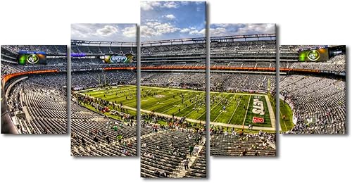 Vista 224 de Cuadros de estadios deportivos de fútbol americano de Minnesota, cuadros de vikingos, 5 paneles, lienzo para pared, arte de pared del estadio