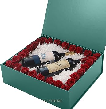PACKHOME 16.3x14.2x5 Inches, 4 Extra Large Gift Boxes with Lids, Gift Boxes for Clothes and Large Gifts (Glossy Green)